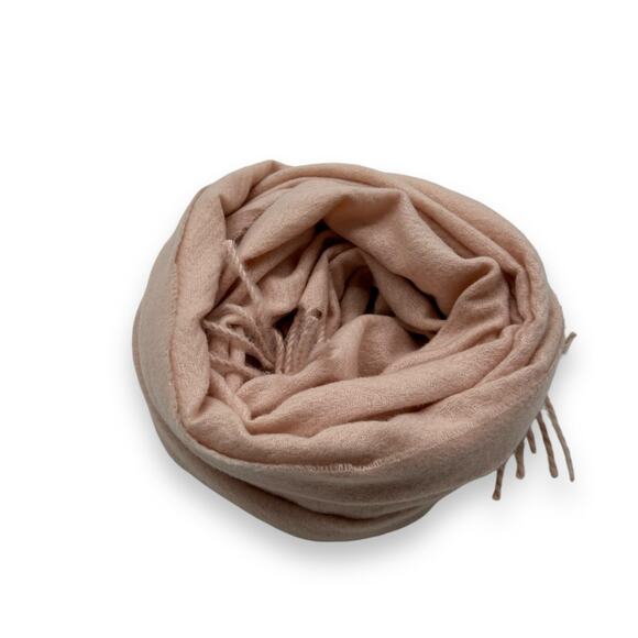 NEW Macy's Style&Co. Pastel Pink Winter Scarf Rectangle Fringe Trim Coquette NWT - Picture 3 of 8